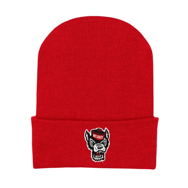 Red Newborn Knit Cap - Wolfhead Log